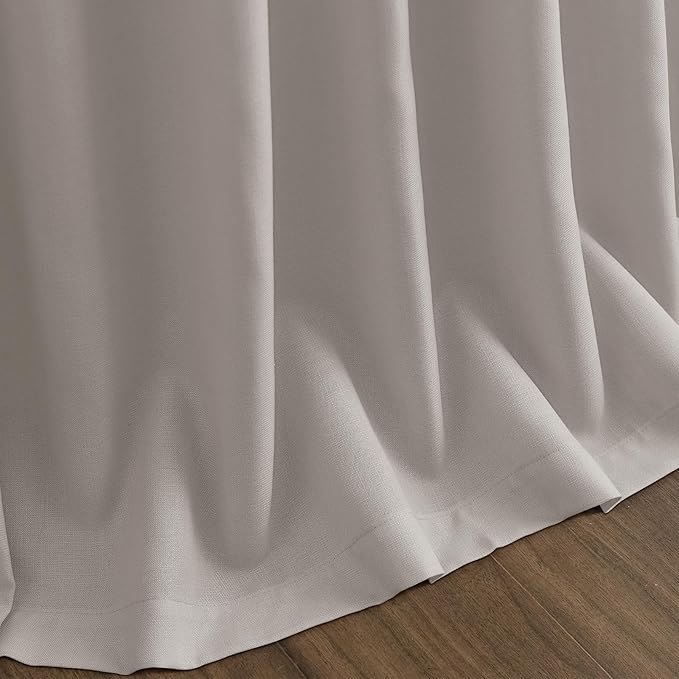 Nanspring Stone Grey Linen Curtains 102 Inches Long - Image 9
