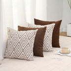 HPUK Decorative Throw Pillow Covers Set of 4 Geometric Design Linen Cushion - Image 7