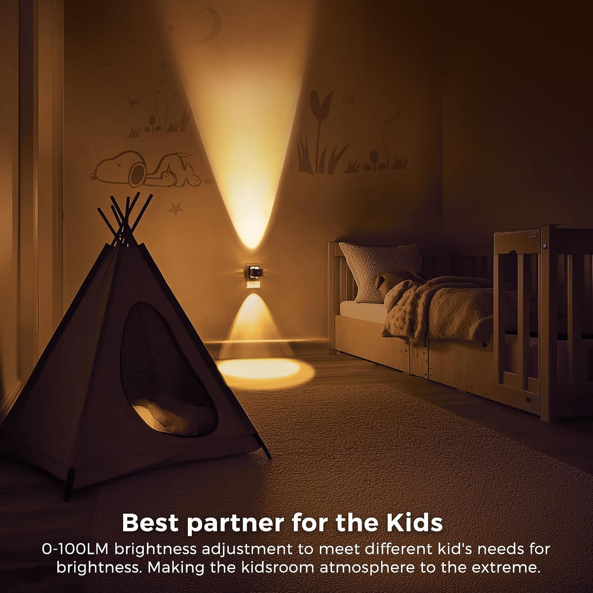 L LOHAS LED Night Light Projector, Night Lights Plug into Wall Light Sensor