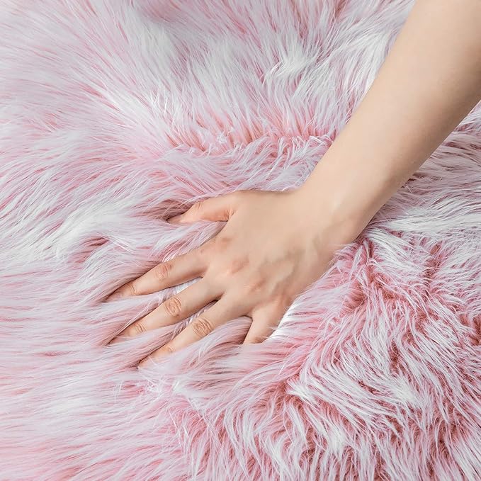 Ashler faux fur rug, Fluffy Shaggy Area Rug Ultra Soft 4 x 6 Feet Rectangle Fur - Image 3