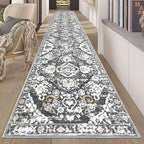 HEBE Hallway Runner Rug 2'8''x14' Washable Vintage Distressed Area Rugs Non by HEBE