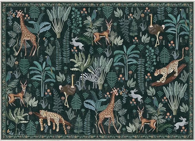 OPPODREAM Animal Soft Area Rugs 5x7, Washable Black Rug - Image 9