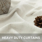 60 Inch Extra Wide Curtains for Windows 120 to 140 Blackout Linen 90 Inch Long - Image 4