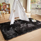 AMTOVO Faux Fur Sheepskin Rug for Living Room, 4 x 6 ft Black Fluffy Area Rug - Image 6