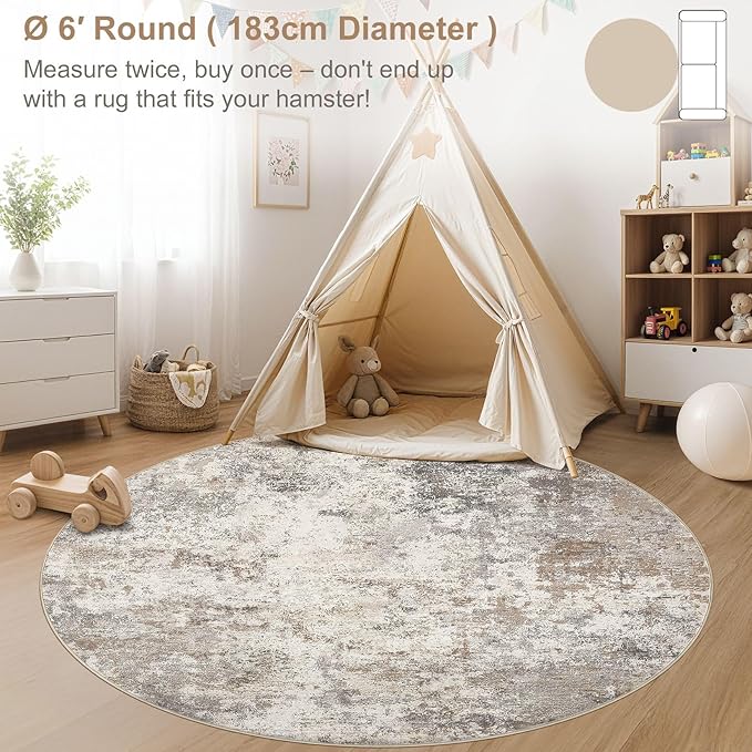 UERMEI 6ft Round Area Rug Living Room Rugs - Image 3