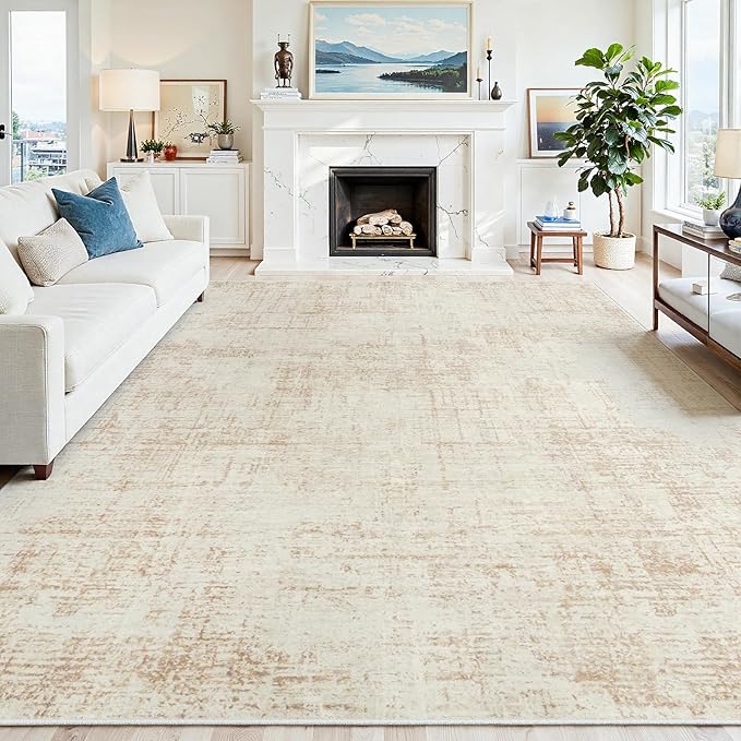 6x9 Area Rugs for Living Room Washable Rug: Anti-Skid Abstract Modern Living by Crority