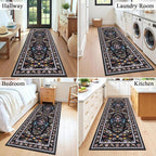 HEBE Washable Hallway Runner Rug 2'x 8' Non Slip Kitchen Rugs Runner, Low Pile - Image 7