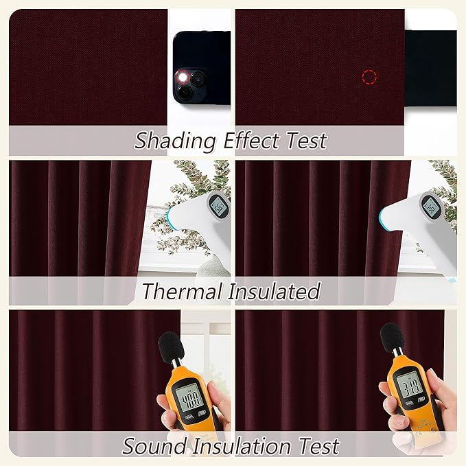 Guken 100% Blackout Curtains 63 Inch Length 2 Panels Set - Image 5