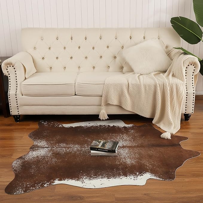 AROGAN Western Decor Faux Fur Cowhide Rug, Middle Size Premium Animal Skin Cow - Image 4