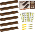 Vinyl Wall Mount No Drill with 2 Mount Options(Adhesive & Screws), 6 Pack Solid Walnut Wood Record Display No Screws, Record Shelves for Wall, Album Magazine, Record Shelf, Vinyl Holder Wall