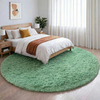 Amdrebio Sage Green Round Rugs 5Ft by Amdrebio