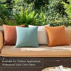 MIULEE Pack of 4 Decorative Outdoor Throw Pillow Covers Linen Waterproof Pillow - Image 2