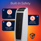 Lasko Oscillating Digital Ceramic Tower Space Heater - 23” - 5165 - White