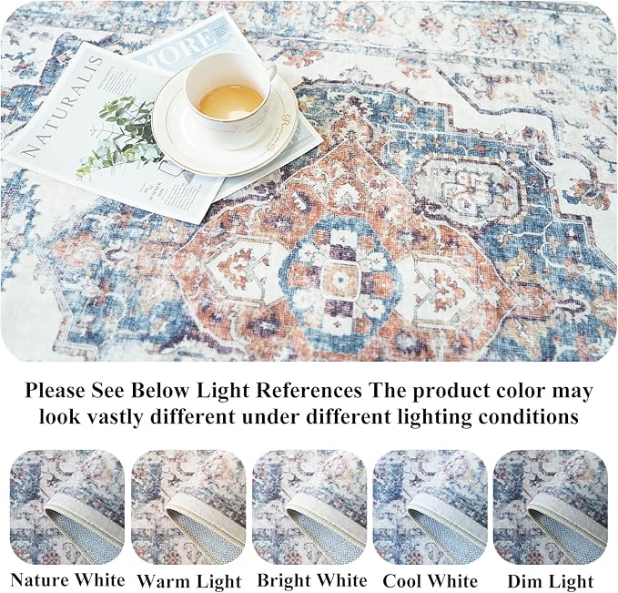 10x14 Washable Vintage Area Rug: Indoor Extra Large Rugs - Image 4