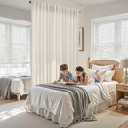 Nanspring Cream Extra Wide Linen Curtains - Image 8