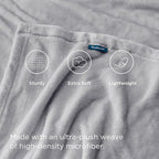 Bedsure GentleSoft Fleece Blankets King Size Light Grey - Image 3