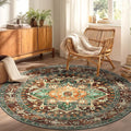 Yamaziot 6FT Round Washable Area Rug, Non-Slip Boho Circle Rugs by Yamaziot
