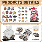 Blulu 34 Pcs Interchangeable Wooden Gnome Sign, Retro Watercolor