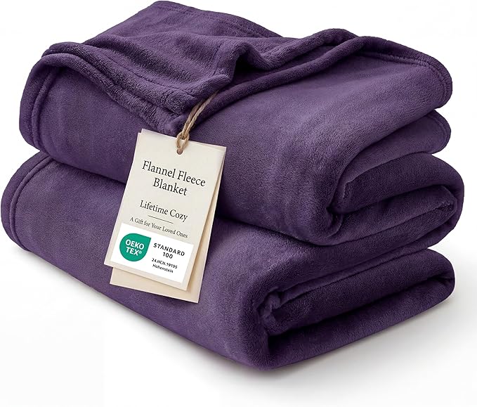 Bedsure Fleece Blanket Twin Blanket Purple by BEDSURE