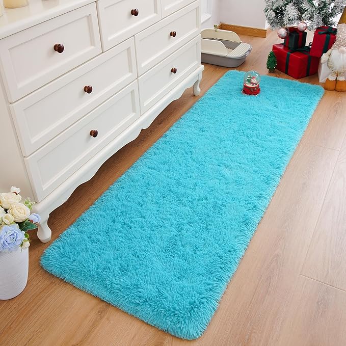 Amearea Shag Fluffy Runner Rug for Bedroom Girls Living Room, 2x6 Feet Extra - Image 5