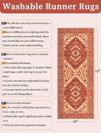 SERISSA Boho Washable Runner Rug, 2x6 Rug Runner Non-Slip Vintage Red Hallway - Image 6