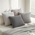 Fancy Homi Set of 4 Grey and White Decorative Throw Pillow Covers 12x12 Inch - Image 8