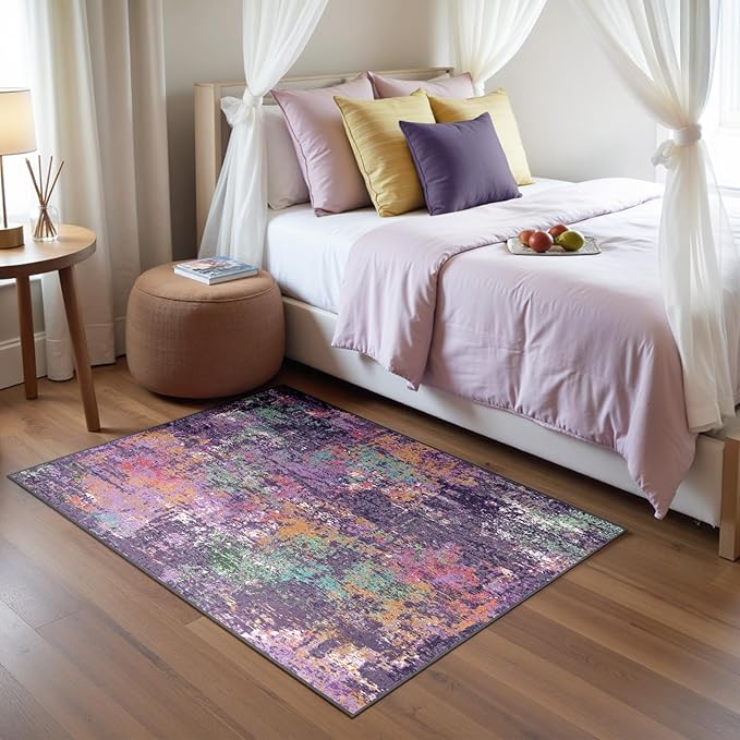 Washable Area Rugs 3'x5' Non-Slip Modern Abstract Soft - Image 3