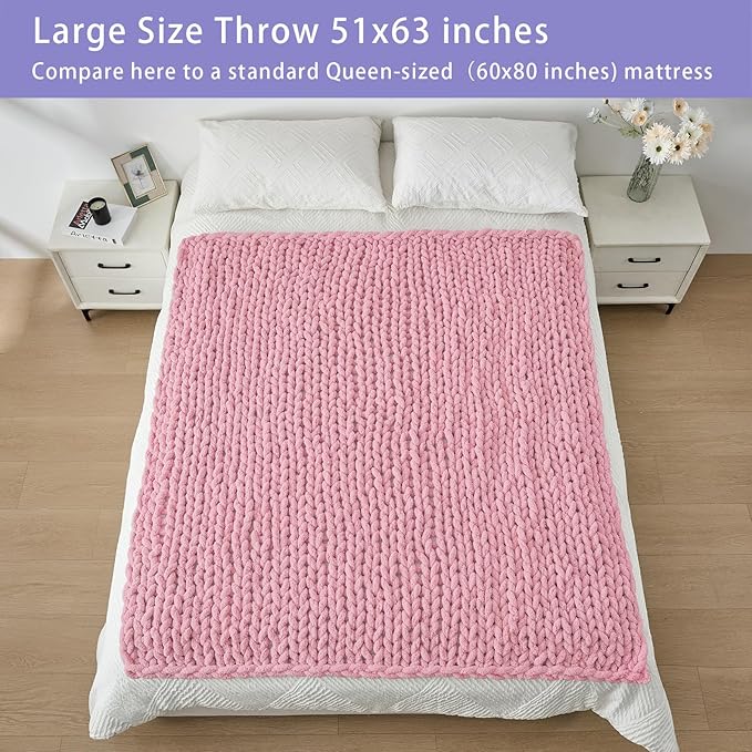 Bigacogo Chunky Knit Throw Blanket - Image 5