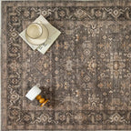3x4 Washable Area Rug for Entryway Vintage Brown Non Slip Low Pile Carpet - Image 9