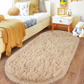 Pionblank Fluffy Area Rug for Bedroom 2.6'x5.3', Shag Oval Rug for Bedside by PIONBLANK