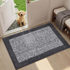 36x24 Large Bathroom Rugs Washable Non Slip, Dark Grey Bath Mat - Image 3