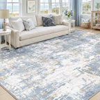 Washable Area Rugs 9'x12' Non-Slip Modern Abstract Soft - Image 9