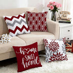 Hexagram Geometric Burgundy Pillow Covers 16x16 Set of 4, Decorative Outdoor - Image 5