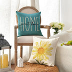 AVOIN colorlife Home Sweet Home Spring Summer Flowers Yellow Throw Pillow Covers - Image 3