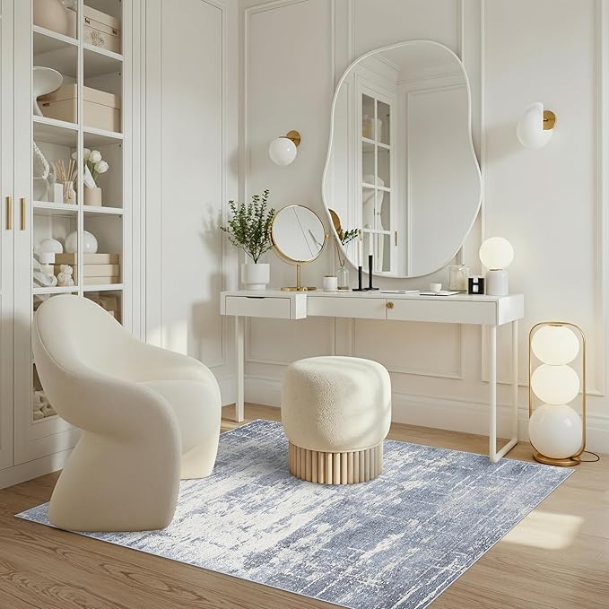 Washable 3x4 Kitchen Area Rugs: Abstract Stain-Resistant Sink Rug Non-Slip - Image 2