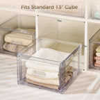 Vtopmart 4 Pack Clear Stackable Closet Storage Drawers 15QT, Medium
