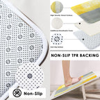 ArtSocket Bathroom Sets with Shower Curtain and Rugs, Set of 4 Grey Yellow