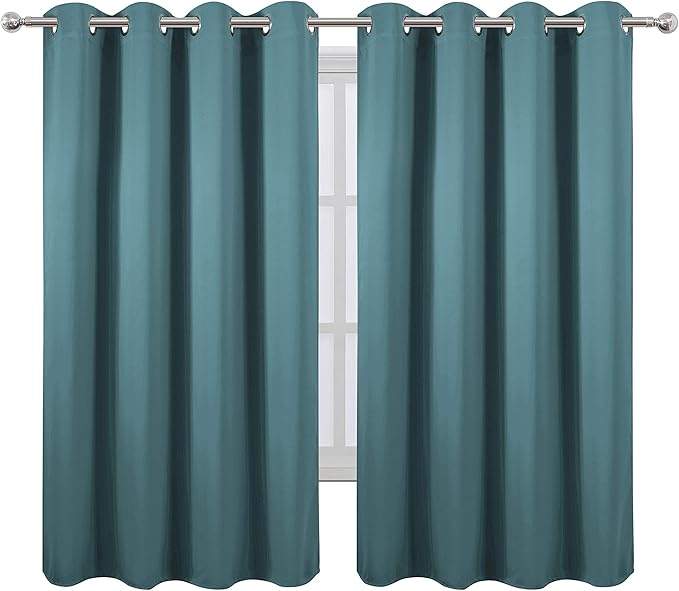 LEMOMO Sea Teal Thermal Blackout Curtains/52 x 72 Inch/Set of 2 Panels Room - Image 2
