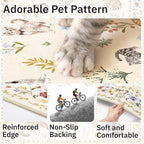 Cat 5x7 Area Rugs for Living Room, Machine Washable Animal Floral Vintage Rug - Image 6