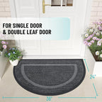 OLANLY Half Circle Door Mat Indoor Outdoor Entrance Welcome, Waterproof - Image 2