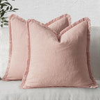 MIULEE Valentines Decorative Throw Pillow Covers Neutral Linen Fringe Throw by MIULEE