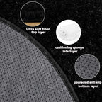 4'x4' Black Round Rug for Bedroom, Ultra Soft Fluffy Circle Rug for Kids Girls - Image 5