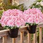2 Pack 18'' Pink Dahlia Artificial Flowers Potted