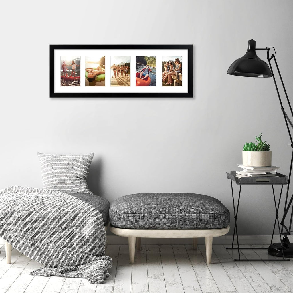 Americanflat 4x6 Collage Picture Frame - Fits 5 - Engineered Wood - Black
