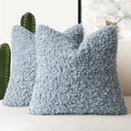 Foindtower Decorative Fuzzy Faux Fur Throw Pillow Covers 18x18 Dark Brown