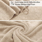 Hailea Luxury Bath Towels Set - 12 Piece (4 Large Bath Towels,4 Hand Towels,4 Washcloths), 100% Microfiber,Extra Absorbent Super Soft & Quick Dry,Complete Family Pack for Bathroom Gym Pool,Camel