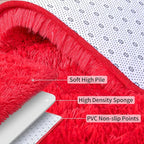 Soft Runner Rugs for Bedroom Hallways, 2x6 Red Fluffy Shag Throw Area Rug Non - Image 5
