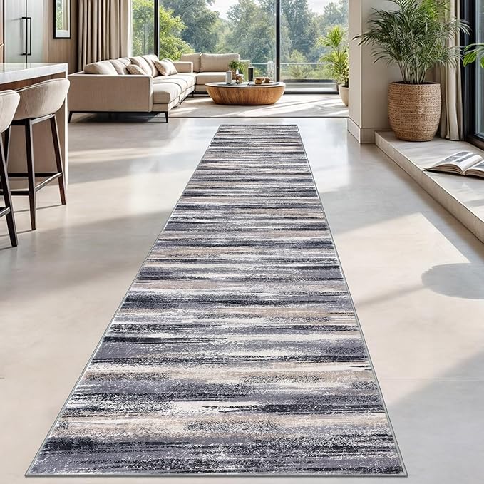 Lansny Modern Abstract Runner Rug 2.6x18 - Image 2