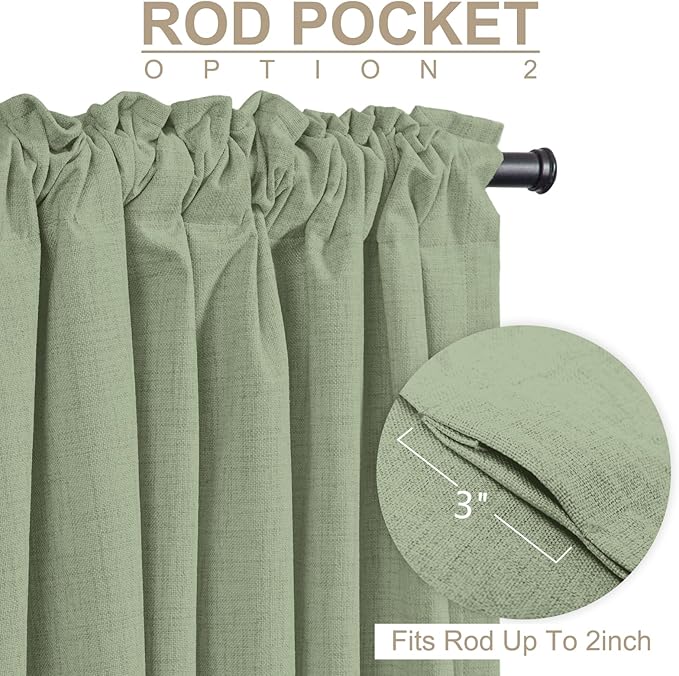 100% Blackout Shield Linen Blackout Curtains - Image 4