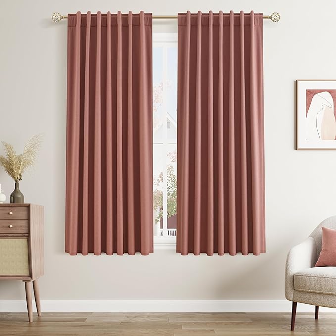 Guken 100% Blackout Curtains 63 Inch Length 2 Panels Set by Guken